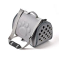 Load image into Gallery viewer, Comfortable gray small dog carrier with breathable holes and adjustable strap for easy travel.
