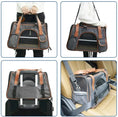 Load image into Gallery viewer, Stylish pet carrier with safety features, multiple pockets, and versatile carrying options for stress-free travel.
