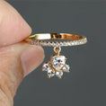 Load image into Gallery viewer, Vintage Gold Silver Color Animal Footprint Ring Cute Cat Paw Dog Claw Pendant Ring White Zircon Love Heart Stone Rings For Women

