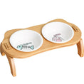 Load image into Gallery viewer, Raised Cat Bowls,Elevated Bamboo Food Bowls for Cat and Small Dog,Anti-Leak Pet Food Water Bowl Feeder Perfect for Puppy and Cat
