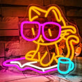 Load image into Gallery viewer, Charming Cat Reading Neon Sign - Perfect Wall Decor
