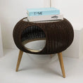 Load image into Gallery viewer, Universal Straw Cat Hanging Basket, Transparent Space Capsule, Flying Saucer, Rattan Cat Nest, Handwoven Pet Supplies, Four Seas

