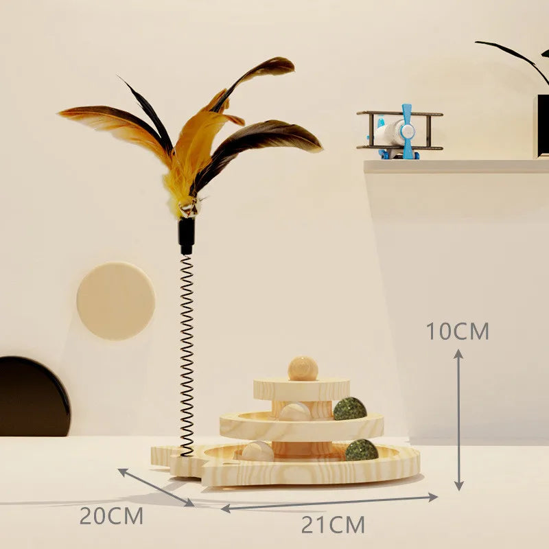 Wooden Cat Toy Tower - Engage & Entertain