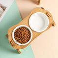 Load image into Gallery viewer, Bamboo Cat Bowls - Anti-Leak Pet Feeder
