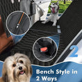 Load image into Gallery viewer, 5-in-1 waterproof dog car seat cover in a bench style with zipper and seatbelt slot for easy installation and protection.
