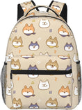 Load image into Gallery viewer, Cute Shiba Inu Dog on Brown Background Lightweight Laptop Backpack for Women Men College Bookbag Casual Daypack Travel Bag
