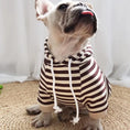 Load image into Gallery viewer, autumn winter fleece pet clothes dog hooded pet parent-child clothing stripe French Teddy small dog cat clothing
