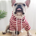 Load image into Gallery viewer, autumn winter fleece pet clothes dog hooded pet parent-child clothing stripe French Teddy small dog cat clothing
