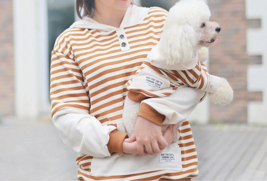 Striped Hooded Dog & Owner Matching Outfits - Spring/Summer