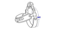 Load image into Gallery viewer, Diagram of Anti-Lost Dog Harness with Airtag Holder, showing adjustable straps and bust measurement area.
