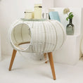 Load image into Gallery viewer, Universal Straw Cat Hanging Basket, Transparent Space Capsule, Flying Saucer, Rattan Cat Nest, Handwoven Pet Supplies, Four Seas
