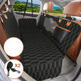 Load image into Gallery viewer, 5-in-1 waterproof dog car seat cover featuring durable fabric and adjustable straps for pet protection in vehicles.
