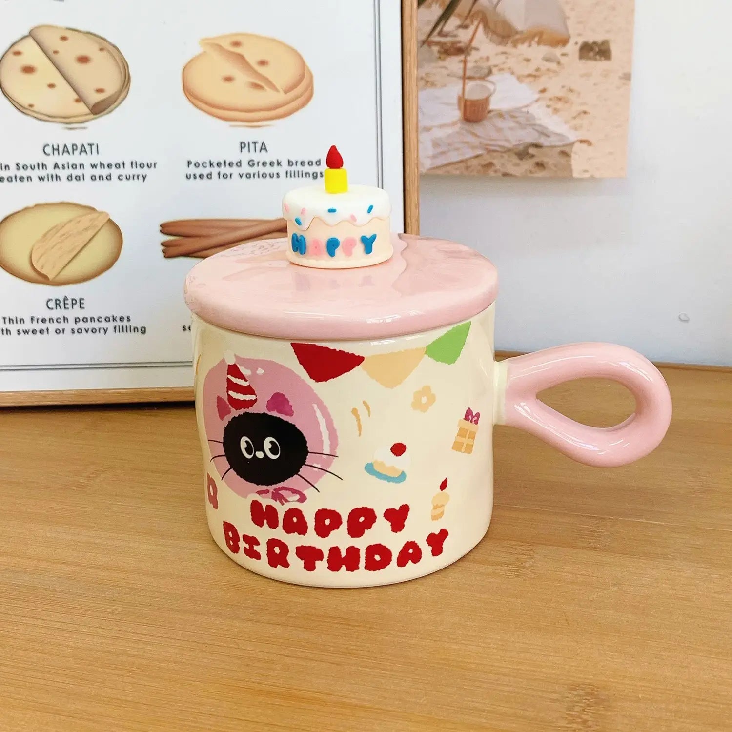Red Cat Box  Ceramic Mug with Lid - Perfect Gift