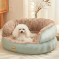Load image into Gallery viewer, Adorable dog resting in a plush Comfort Four Seasons Pet Sofa Bed, showcasing ultimate comfort and cozy design.
