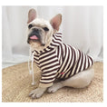 Load image into Gallery viewer, autumn winter fleece pet clothes dog hooded pet parent-child clothing stripe French Teddy small dog cat clothing

