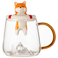 Load image into Gallery viewer, Adorable Shiba Inu Husky Glass Mug with Lid & Spoon
