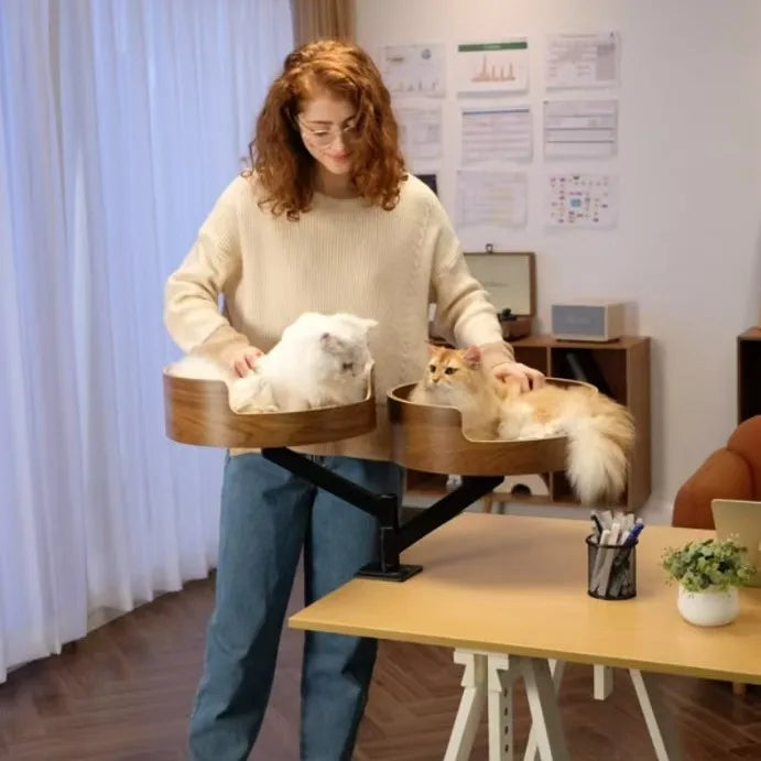 Space-Saving Cat Hammock with 360° Rotation