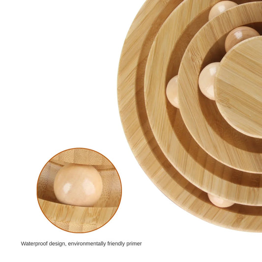 Bamboo Cat Play Tower with Rotating Balls