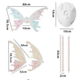 Load image into Gallery viewer, "Electric butterfly wings for dogs with dimensions, light-up pet costume accessories, adjustable straps included"
