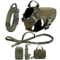 Load image into Gallery viewer, Tactial Dog Harness No Pull set with nylon materials including leash collar pouches designed for training and service dogs by Littlepawgive
