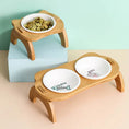 Load image into Gallery viewer, Bamboo Cat Bowls - Anti-Leak Pet Feeder
