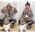 Load image into Gallery viewer, autumn winter fleece pet clothes dog hooded pet parent-child clothing stripe French Teddy small dog cat clothing
