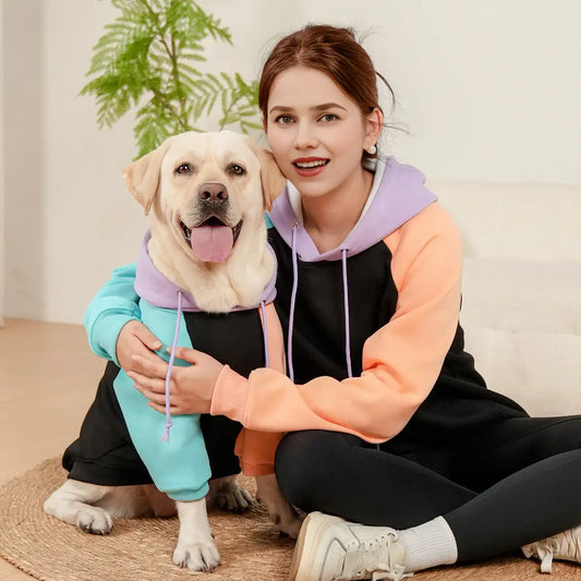 Matching Dog and Owner Hoodies – Soft & Warm Pet Sweatshirt for All Breeds, Cozy Winter Dog Hoodie in Black