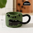 Load image into Gallery viewer, Vintage Cat Ceramic Breakfast Cup, 380ml Stacked Mug Cute Dormitory Coffee Home Drinking Cup Birthday Gift Drinkware
