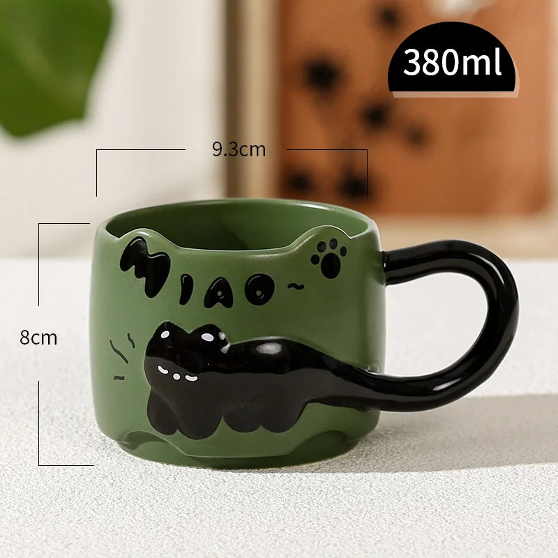 Charming Vintage Cat Ceramic Mug - Perfect Gift!