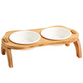 Load image into Gallery viewer, Bamboo Cat Bowls - Anti-Leak Pet Feeder

