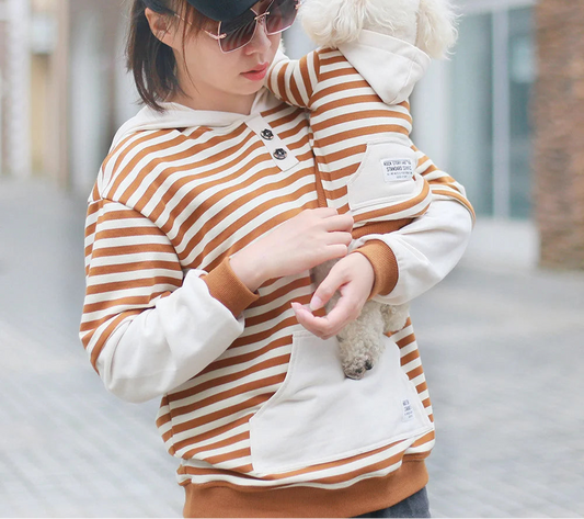 Striped Hooded Dog & Owner Matching Outfits - Spring/Summer
